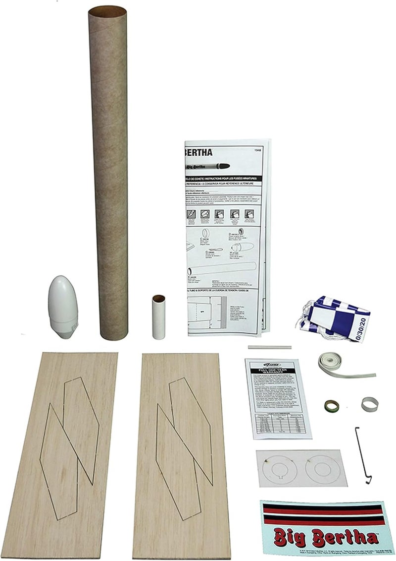 Estes Big Bertha Model Rocket Kit - Classic Yellow Design with Parachute Recovery - Image 4