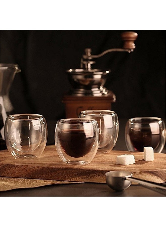 Warme 6PCS Double Walled Glasses Cup 80ML for Espresso Coffee Turkish Tea Espresso Coffee Cups Set - Image 3