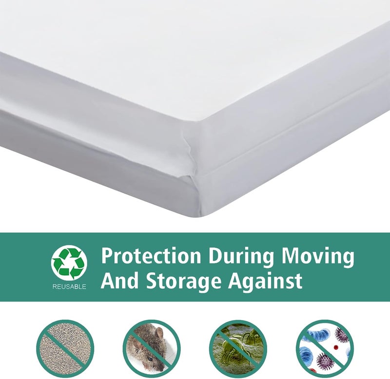 HOMEIDEAS 2-Pack 5-Mil Opaque Mattress Bag for Twin/Full Size - Heavy Duty & Tear Resistant - Image 5