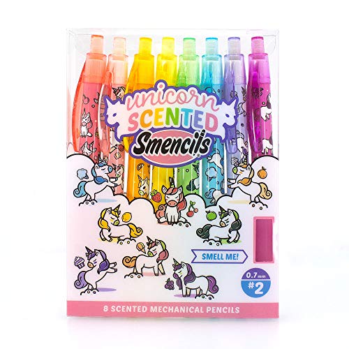 Scentco Mechanical Smencils - Patented Gourmet Scented Mechanical Pencils, 8 Count, Medium Point (0.7mm) (Unicorn) - Smelly Cute Fun School Supplies for Kids - Image 1