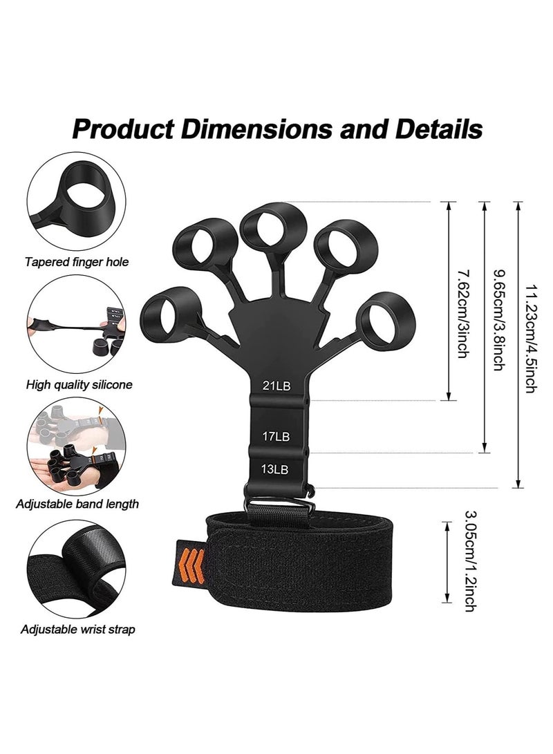 إلترازون Finger Strengthener, Grip Strength Trainer, 6 Resistant Level Finger Exerciser, Hand Exercisers for Strength, Hand Grip Strengthener for Patients Strength Training - Image 3