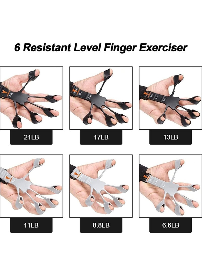 إلترازون Finger Strengthener, Grip Strength Trainer, 6 Resistant Level Finger Exerciser, Hand Exercisers for Strength, Hand Grip Strengthener for Patients Strength Training - Image 2