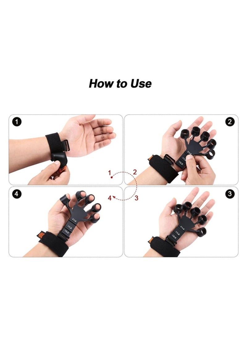إلترازون Finger Strengthener, Grip Strength Trainer, 6 Resistant Level Finger Exerciser, Hand Exercisers for Strength, Hand Grip Strengthener for Patients Strength Training - Image 4