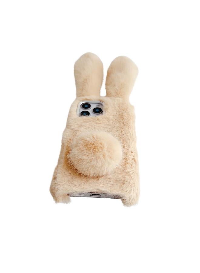 اس-توب جراب لهاتف iPhone 15 بلون سادة من مادة TPU على شكل أرنب مخملي - Image 4