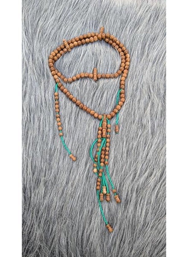 سبحة من خشب الكوك الطبيعي مقاس 8 ملم | خيط أخضر متين | 4 عدّادات للتسبيح والذكر - Image 5