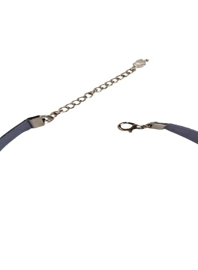 Chic Crystals Classic Velvet Choker for Girls and Woman, Birthday, Valentines Day, Halloween, Gift (Navy Blue) - Image 3