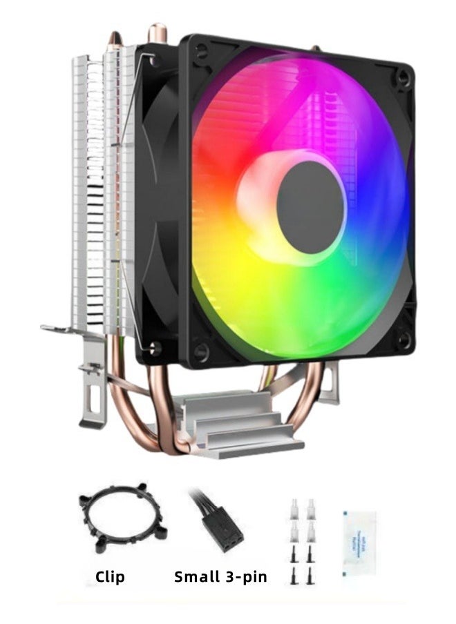 Angola Panda 2 Heat Pipes Tower CPU Cooler Fan For Intel LGA775/1150/1200/1700+ Black  - Image 1