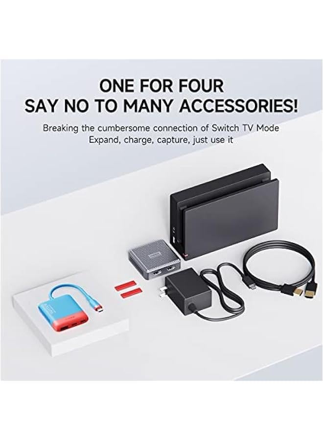 Switch Video Capture Card Portable Switch Dock for Nintendo Switch/iPhone 16 15 Pro Max Live Streaming Gaming USB 3.0 1080P 60Hz Video Recorder, Quest 3 with 4K HDMI(Blue MS2130 Chip)  - Image 3