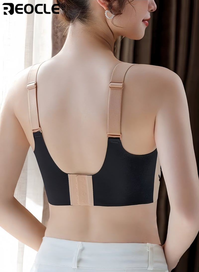 REOCLE Women's Seamless Push-Up Bra with Stylish Pattern Design Comfortable Wireless Bra for Daily Wear Casual & Active Styling - Image 3