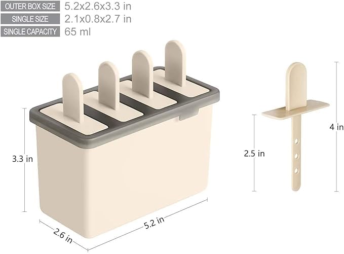 ARYAVART Ice Pop Molds for Frozen Treats Popsicle Makers with Reusable Sticks 4 Pack Ice Cream DIY Pop Molds for Kids and Adults Dishwasher Free Multi Color - Image 3
