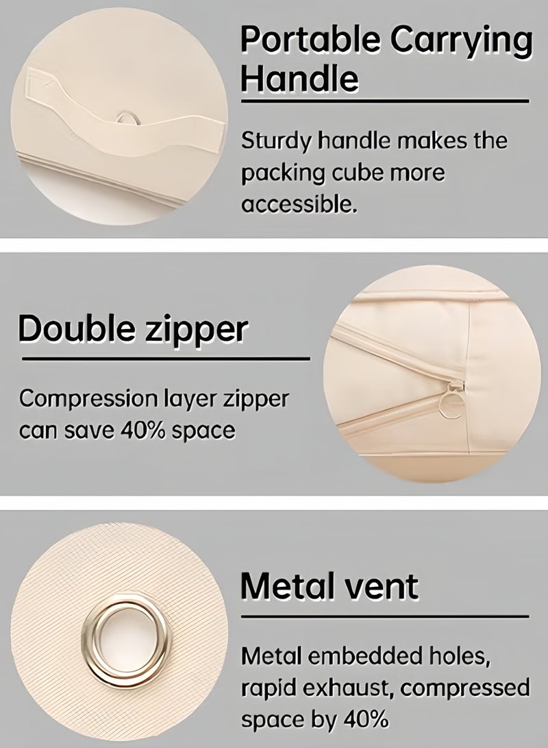 HQ-GAMING Quilt Storage Bag Ultra Space Saving Self Compression Organizer Packing Cubes Satin Fabric Storage Bag with Reinforced Handle Machine Washable For Blankets Clothes Duvet Comforter - Image 5