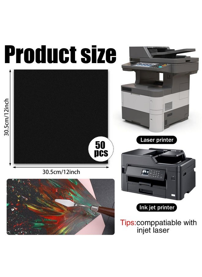 Prudiut - 50 Sheets Black Cardstock 12 X 12 230Gsm/80Lb Thick Paper Black Cardstock Paper Construction Paper For Invitations Crafts Card Making Scrapbook Supplies - Image 1