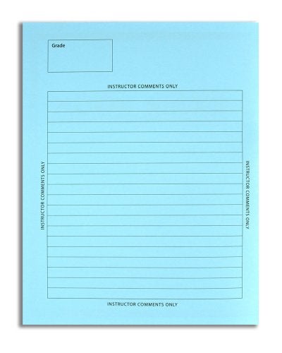 BookFactory Exam Blue Books Blue Exams Book Testbook (5 Pack) Ruled Format - 8.5'' x 11'' - 16 Numbered Pages Saddle Stitched (Made in USA) - Image 2