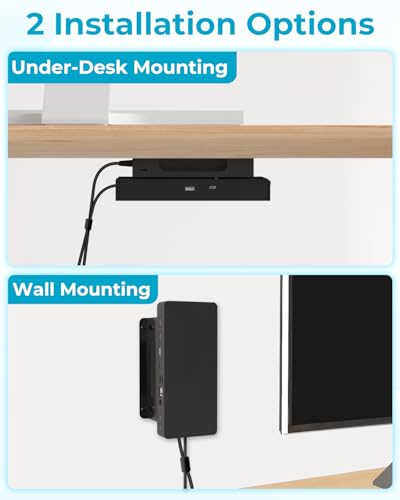 Varghesyla Metal Mount for Dell Docking Station Under Desk and Wall Mount for Dell UD22 WD19 WD19S WD22TB4 WD19TBS WD25 SD25 Series Dock & Power Adapter Mounting Bracket for Laptop Dock with Cable Ties - Image 3
