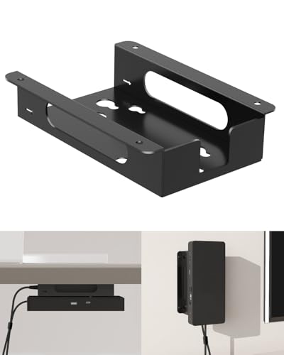 Varghesyla Metal Mount for Dell Docking Station Under Desk and Wall Mount for Dell UD22 WD19 WD19S WD22TB4 WD19TBS WD25 SD25 Series Dock & Power Adapter Mounting Bracket for Laptop Dock with Cable Ties - Image 1