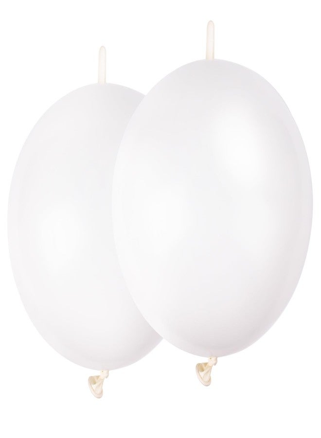 JUSTOTRY Link Balloons 6 Inch - 100 Pcs Quick Link Balloon Latex Linking Balloons Connected Linkable Balloon Birthday Wedding Party Decorations(White) - Image 2