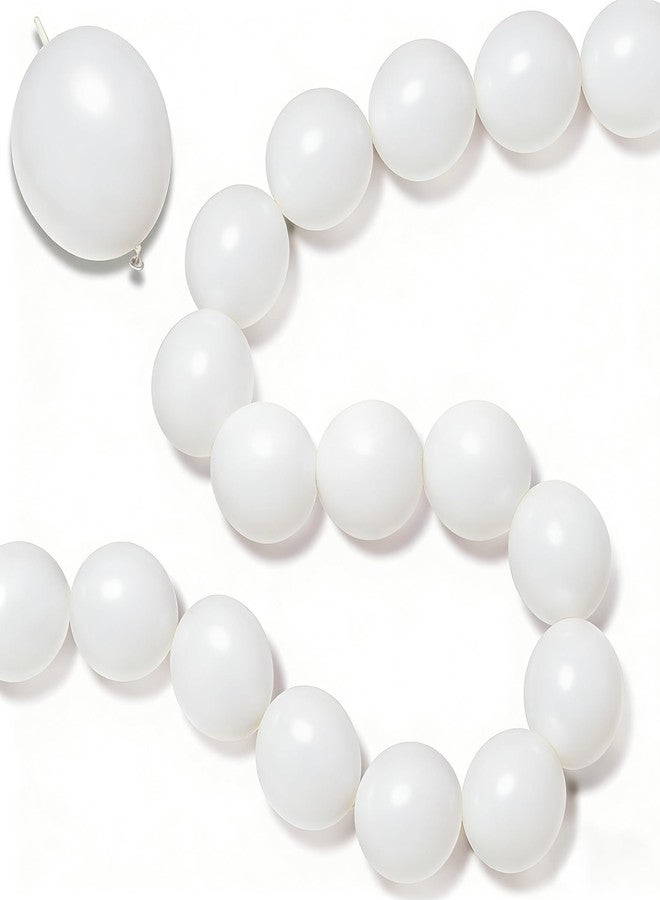 JUSTOTRY Link Balloons 6 Inch - 100 Pcs Quick Link Balloon Latex Linking Balloons Connected Linkable Balloon Birthday Wedding Party Decorations(White) - Image 1