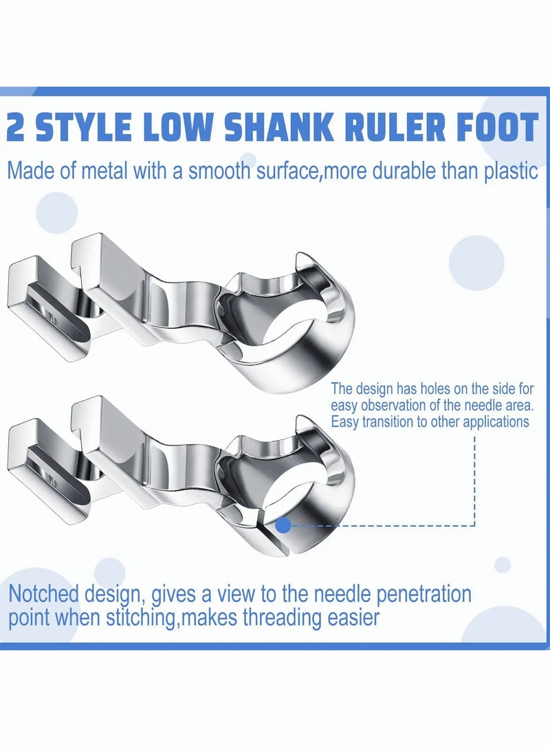 Excefore قدم حياكة حاكم منخفض الساق لحركة حرة، مقاس 1/4 بوصة، قدم ضغط حاكم الحياكة متوافقة مع آلات الخياطة سنجر، بروذر، كينمور، جانوم، بيبي لوك، بف 4 قطع - Image 4