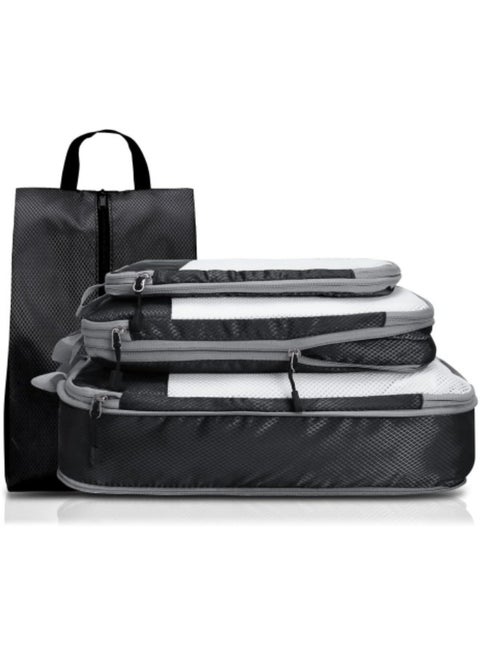 Compression Packing Cubes for Storage, 4 Set Travel Organizer Bags for Suitcase Luggage Packing
