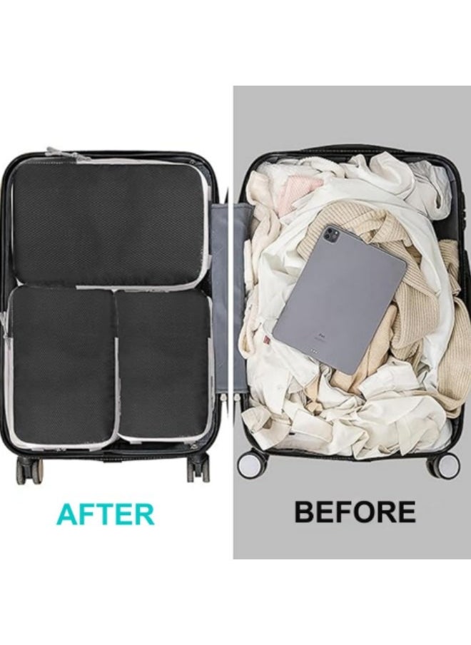 GGEROU - Compression Packing Cubes for Storage, 4 Set Travel Organizer Bags for Suitcase Luggage Packing - Image 1