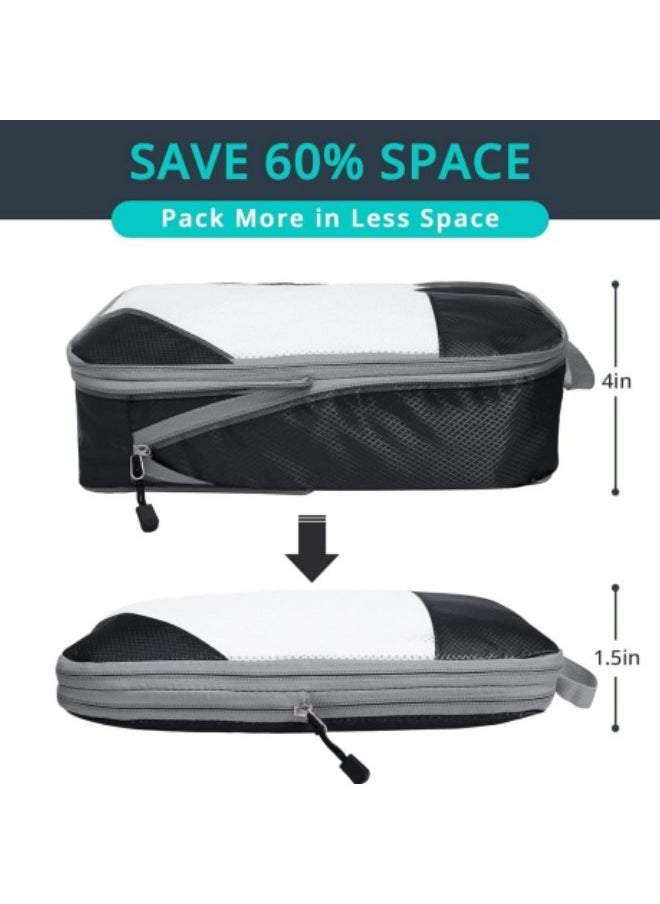 GGEROU - Compression Packing Cubes for Storage, 4 Set Travel Organizer Bags for Suitcase Luggage Packing - Image 1