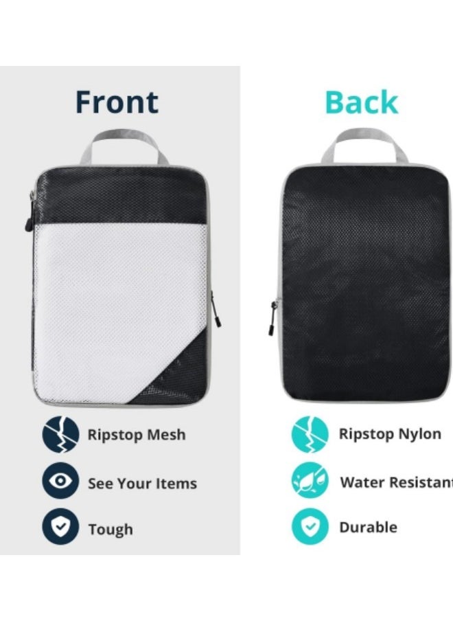 GGEROU - Compression Packing Cubes for Storage, 4 Set Travel Organizer Bags for Suitcase Luggage Packing - Image 1