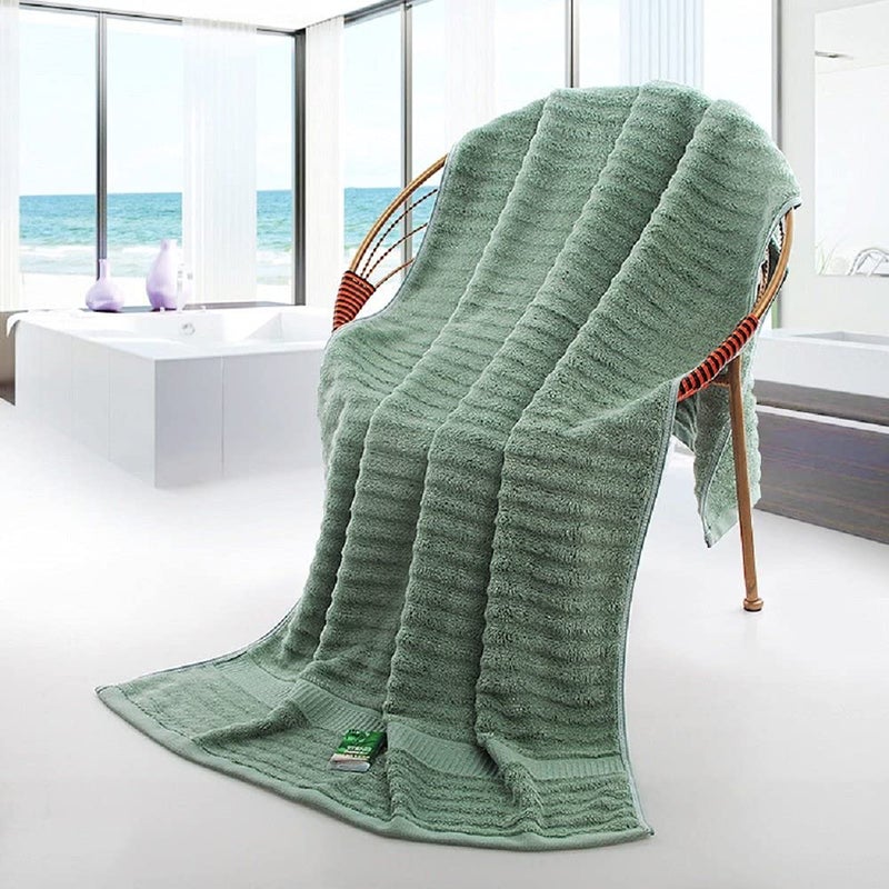 Mush Bamboo Towels for Bath Large Size 600 GSM Bath Towel for Men Women Soft Highly Absorbent Quick Dryand Anti Microbial 75 X 150 cms Pack of 1 Olive Green - Image 4