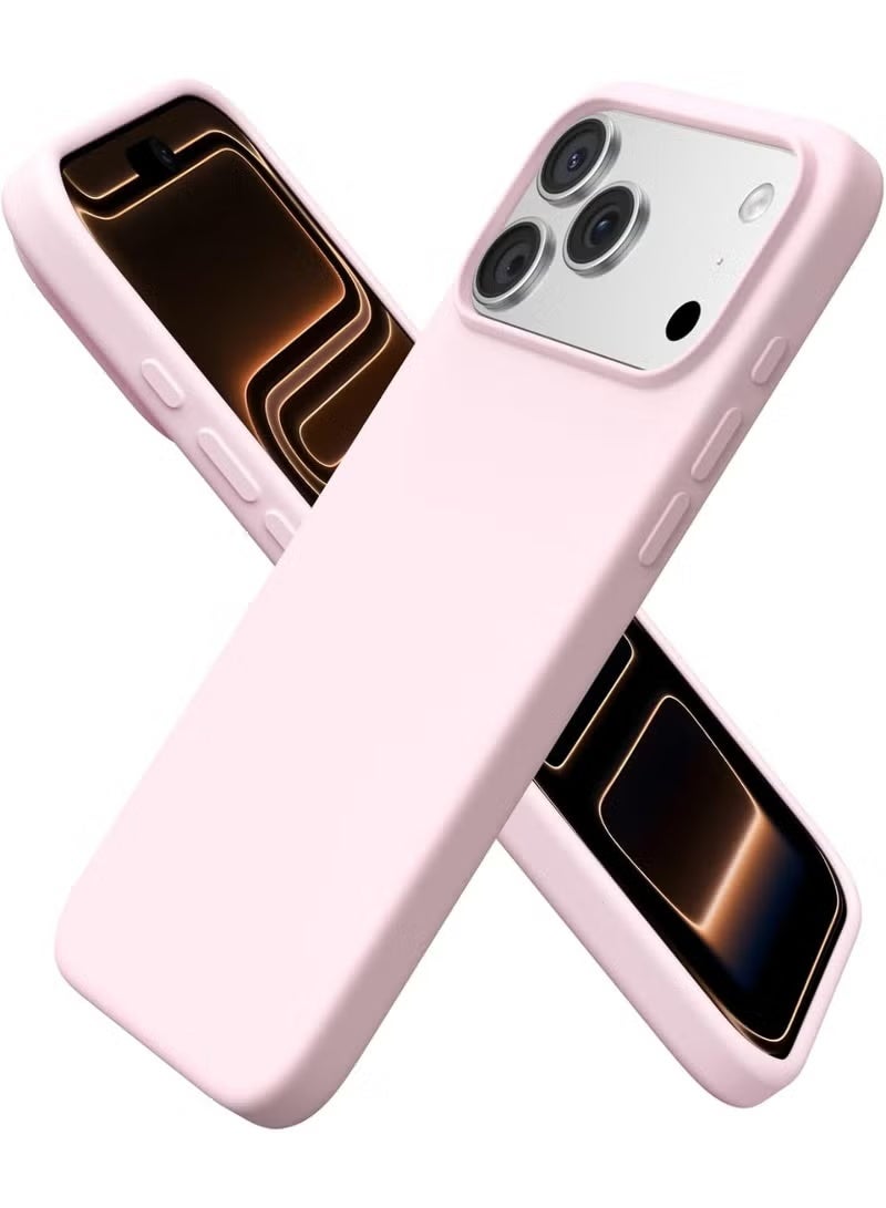 يويو تيك جراب سيليكون سائل لهاتف iPhone 17 Pro (مقاس 6.3 بوصة، إصدار 2025) - يتميز بتصميم نحيف وناعم ومقاوم للصدمات مع بطانة داخلية من الألياف الدقيقة - اللون: وردي - Image 1