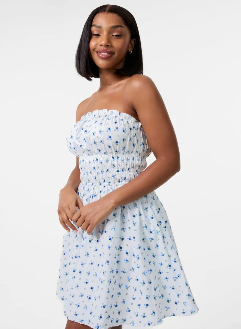 Pink Vanilla Ditsy Bandeau Mini Dress