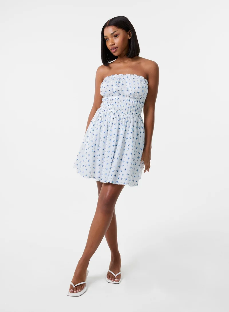 Pink Vanilla Ditsy Bandeau Mini Dress