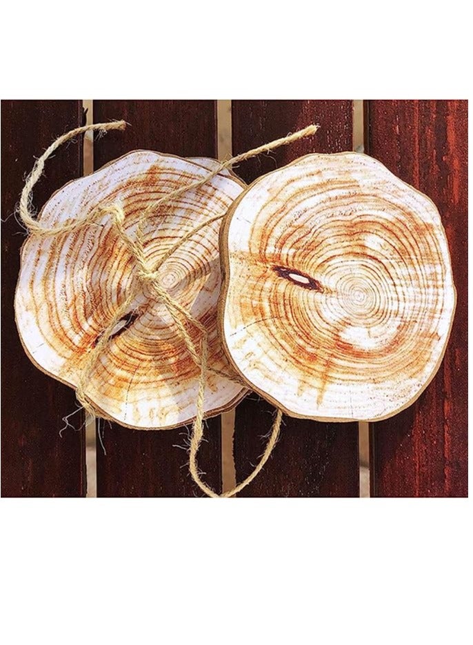 طعم المنزل 6 قطع من خشب الصنوبر الطبيعي لقاعدة أكواب الشاي، مجموعة أكواب للشرب لطاولة القهوة، من الخشب، حصيرة كأس مزخرفة، مشروبات النبيذ والشاي - Image 2