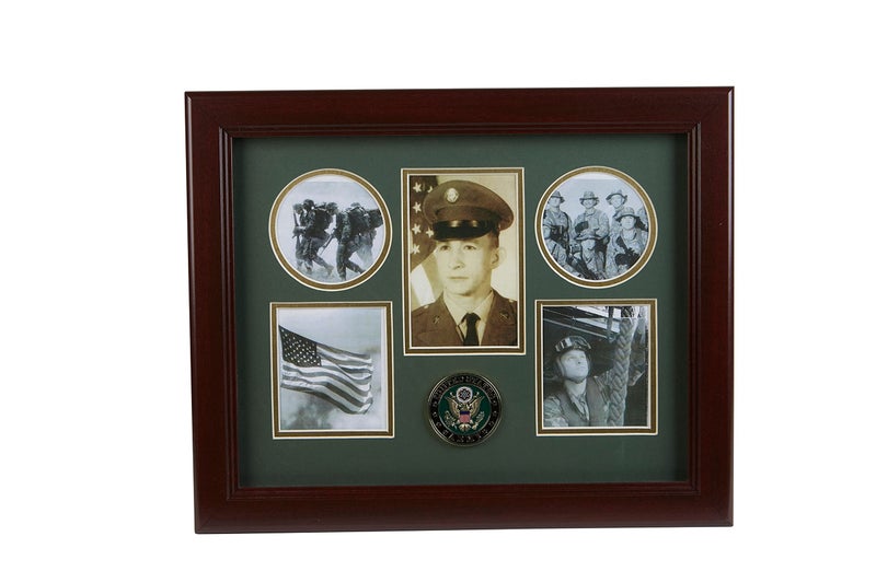 Allied Flag Allied Frame United States Army Medallion 5 Picture Collage Frame with Stars - Image 5