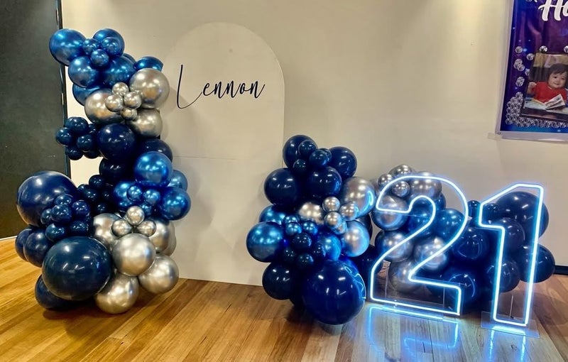 ADOINBY Blue Balloon Arch Kit, 152Pcs Explosion Star Various Blue and Silver Latex Balloon Garland kit Different Size Balloons for Anniversary Birthday Wedding Baby Shower Dark Party Decorations - Image 3