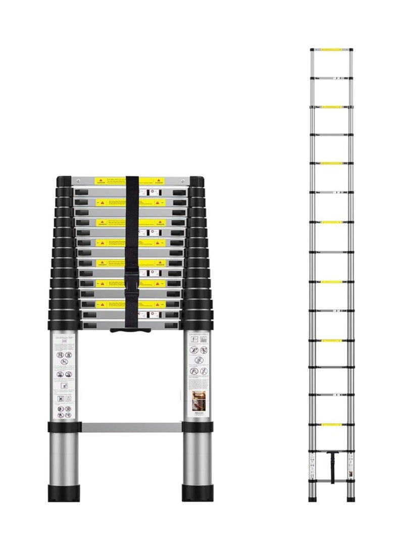 Aluminum Telescopic Extension Ladder with Carrying Bag – 4.7M (15.4 ft) – Foldable Ladder for Indoor & Outdoor Use  - Image 1