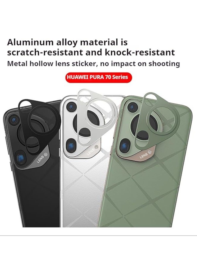 عام 【2 قطعة】 حماية الكاميرا لـ Huawei Pura 70، إطار ألومنيوم بشكل الكاميرا، مشبك حلقي مطفي من المعدن للعدسة - Image 3
