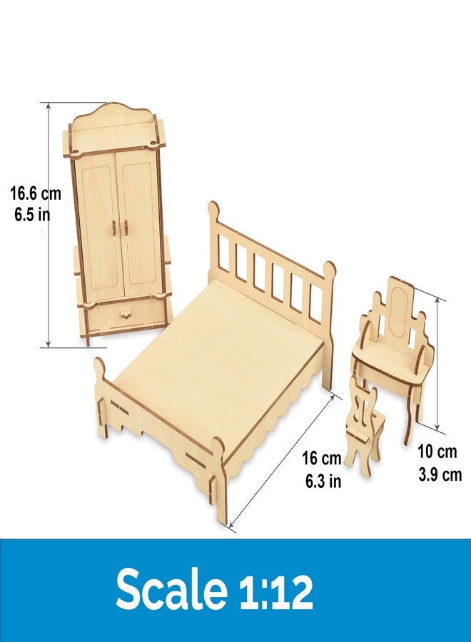 BOHS Wooden Dolls House Furniture 1/12 Scale - 3D Puzzles for Miniature Dollhouse Furniture Accessories - Large,28 PCS - Image 2