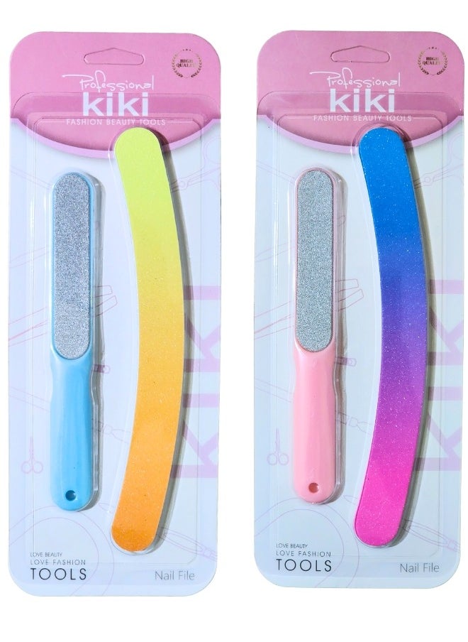 KIKI 2-Piece Set of Professional Nail File for Polishing Nails + Nail File (Multicolor)  - Image 1