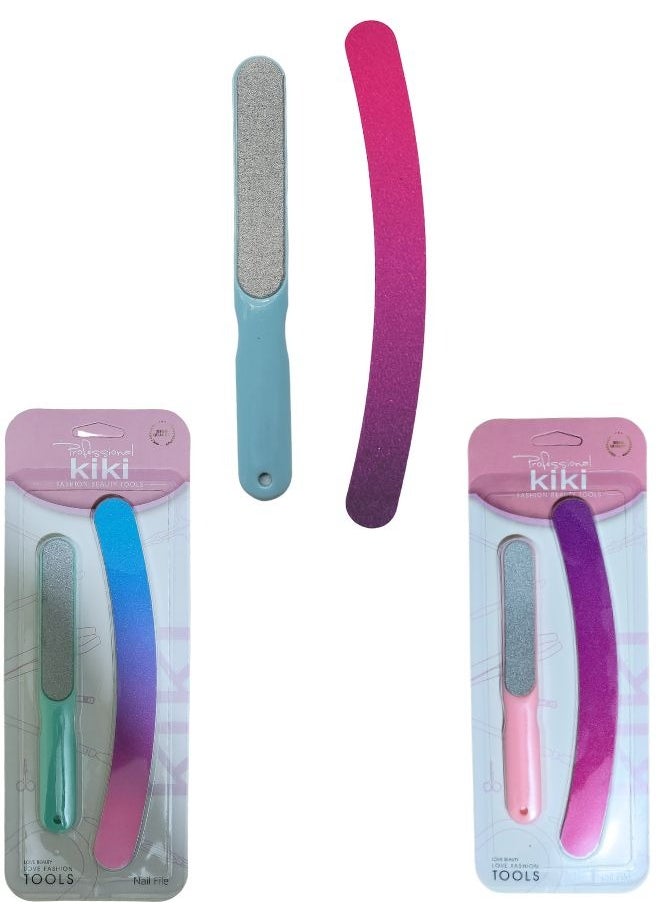 KIKI 2-Piece Set of Professional Nail File for Polishing Nails + Nail File (Multicolor)  - Image 3