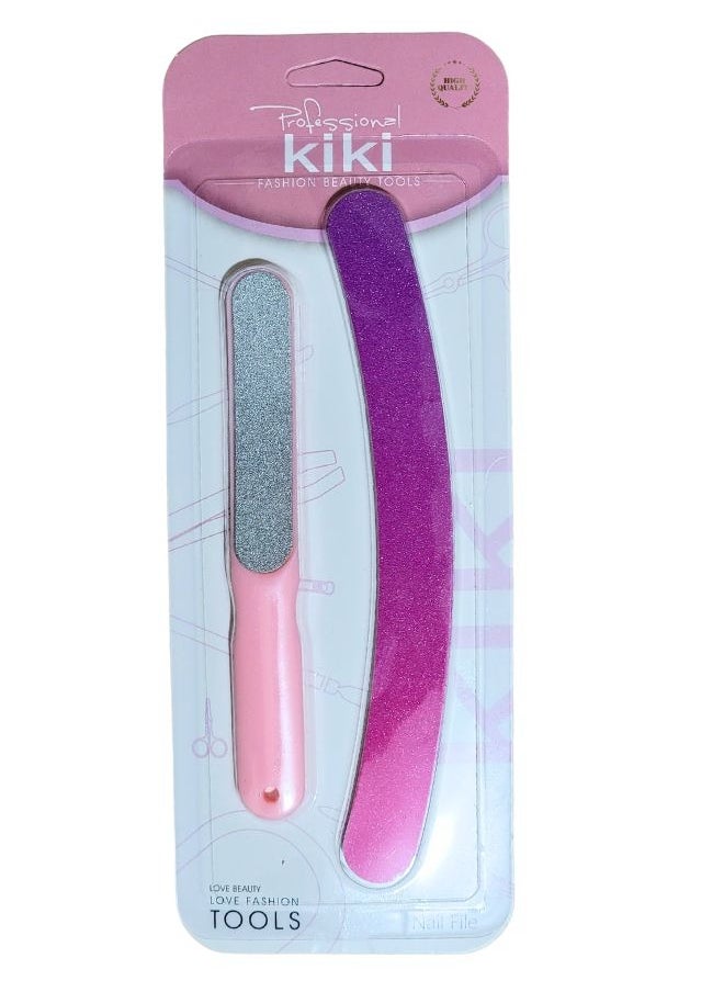 KIKI 2-Piece Set of Professional Nail File for Polishing Nails + Nail File (Multicolor)  - Image 2