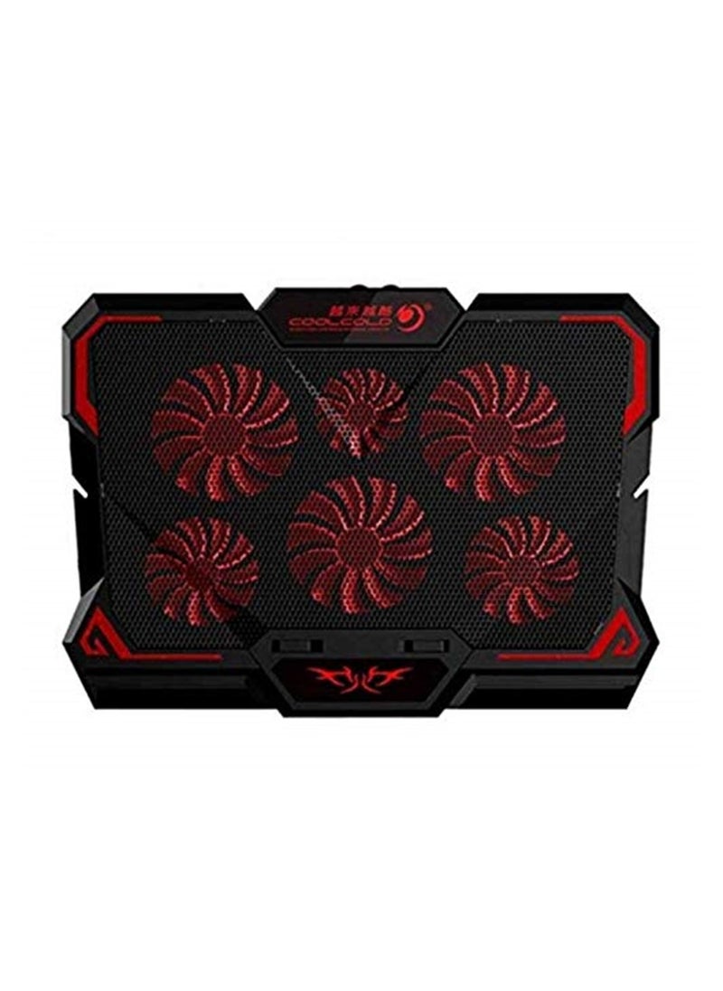 Generic 17inch Gaming Laptop Cooler Six Fan Two USB Port 2600RPM Laptop Cooling Pad Notebook Stand for Laptop （without screen)  - Image 1