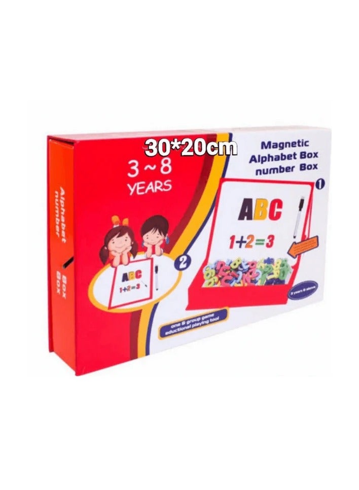 Magnetic Foam Alphabet & Number Box Magnetic English Alphabet Set Complete Educational Kit with Whiteboard for Kids Ages 3+ - Image 1