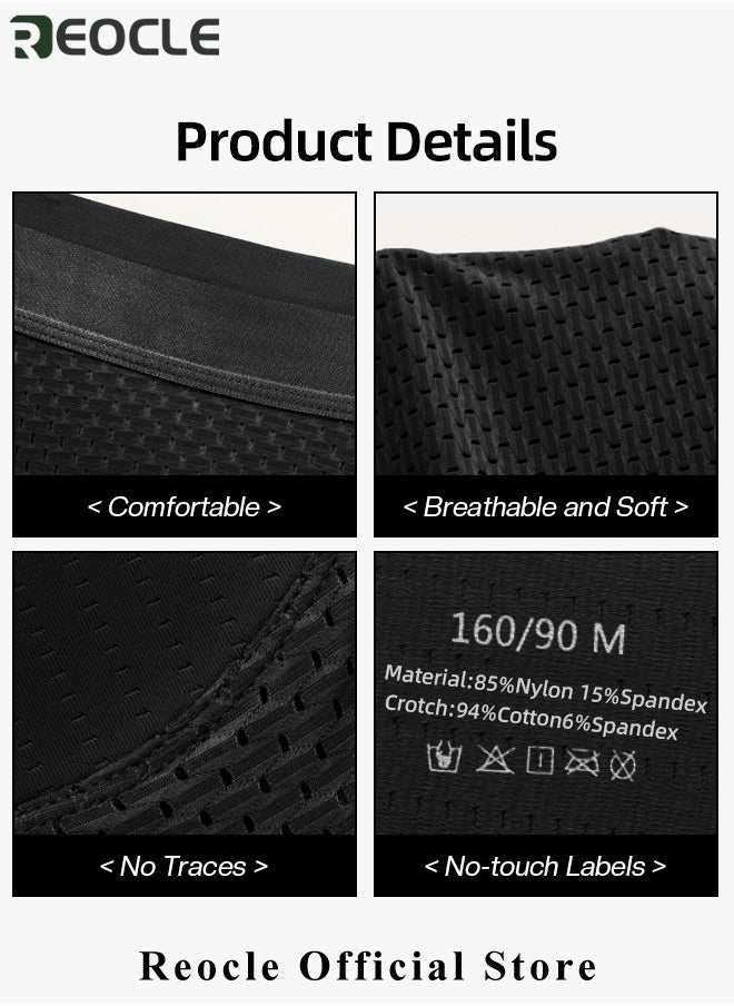 REOCLE - Men's Mesh Underwear Boxer Back Padded Underwear Boxer Shaper Boxer Nylon Ice Silk Breathable Shapewear Padded Enhancing Underwear - Image 1