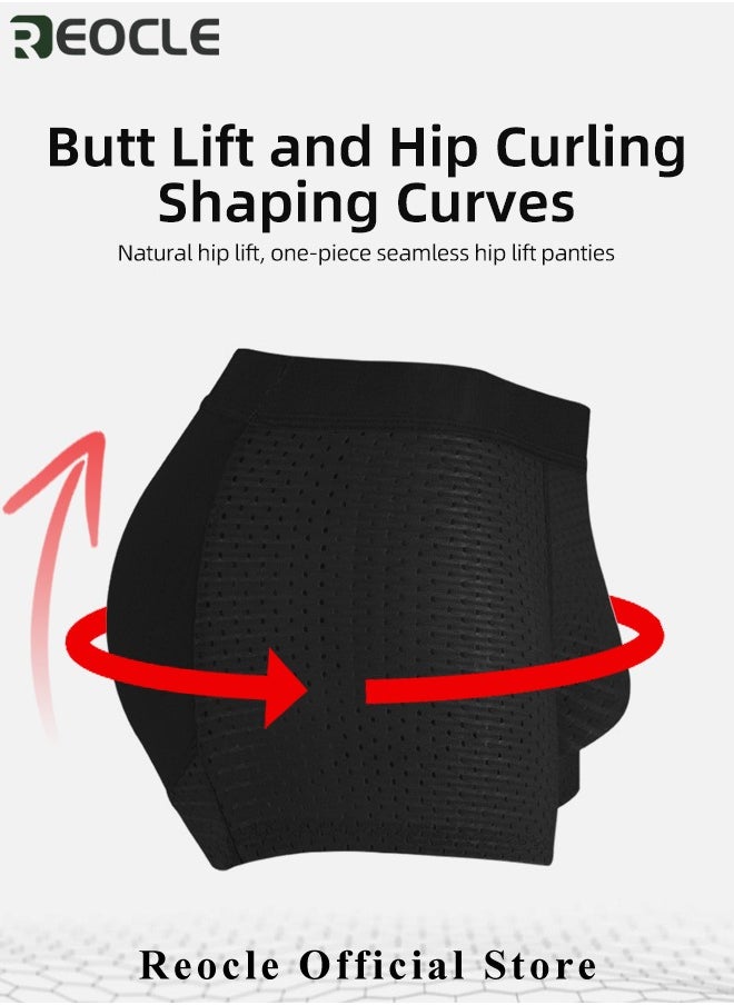 REOCLE - Men's Mesh Underwear Boxer Back Padded Underwear Boxer Shaper Boxer Nylon Ice Silk Breathable Shapewear Padded Enhancing Underwear - Image 1