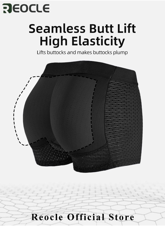 REOCLE - Men's Mesh Underwear Boxer Back Padded Underwear Boxer Shaper Boxer Nylon Ice Silk Breathable Shapewear Padded Enhancing Underwear - Image 1