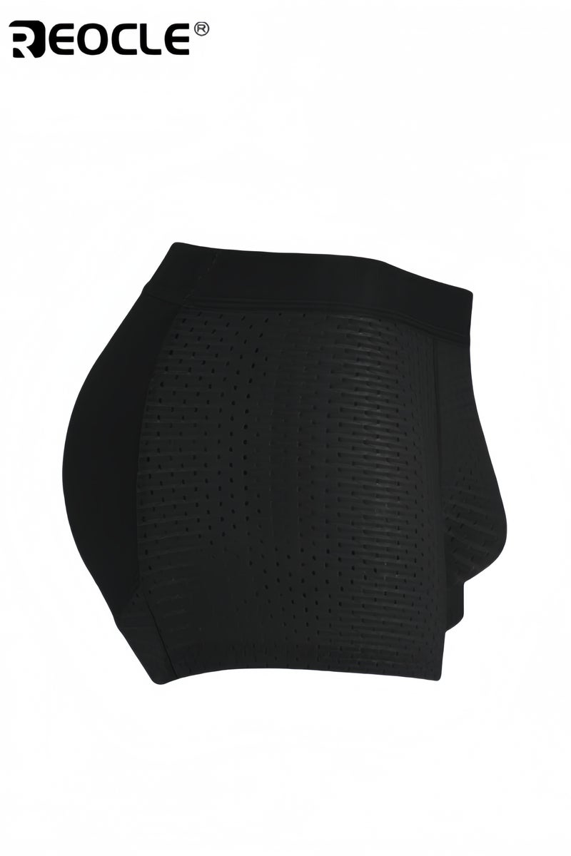 REOCLE Men's Mesh Underwear Boxer Back Padded Underwear Boxer Shaper Boxer Nylon Ice Silk Breathable Shapewear Padded Enhancing Underwear - Image 1