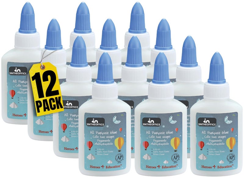 1InTheOffice Washable School Glue PremiumQuality Glue White 125 Oz 12 Box - Image 2
