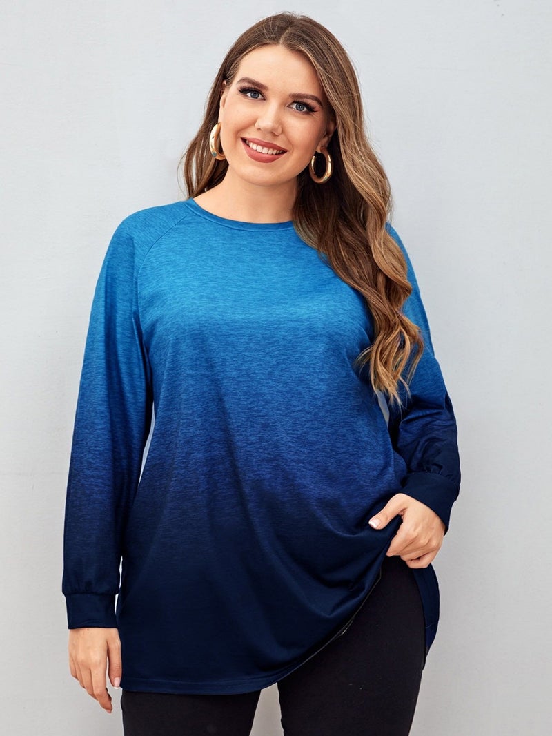 2022 والخريف الجديد طويل الأكمام Crewneck فضفاضة الشارع سترة عصرية بالإضافة إلى تي شيرت غلين ثنائي اللون - Image 1