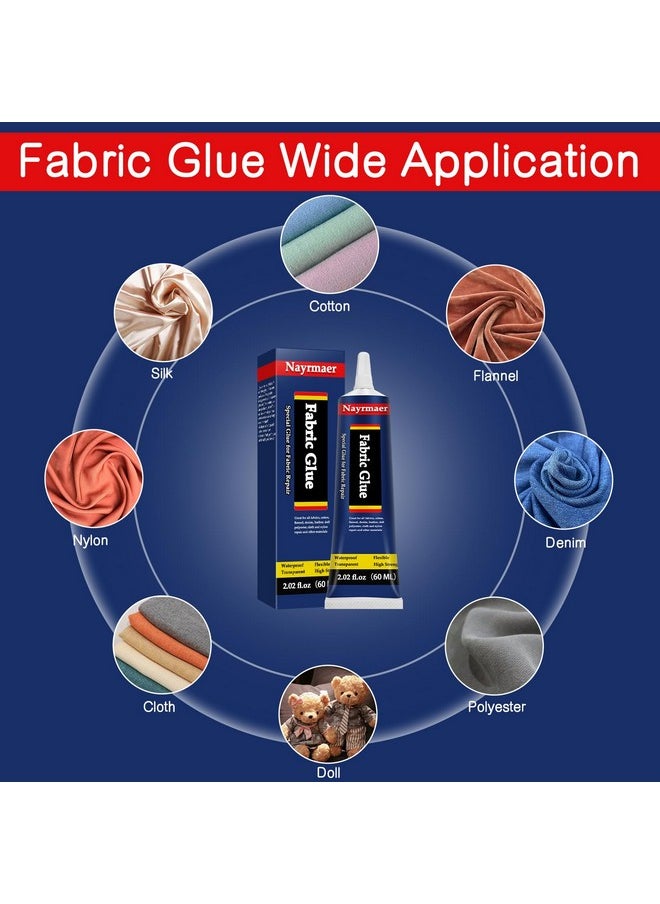 Nayrmaer Fabric Glue, Permanent Clear Washable Clothing Glue for All Fabrics, Cotton, Flannel, Denim, Leather, Polyester, Doll Repair, 24 Hours Dry and Waterproof (FG60g)  - Image 3