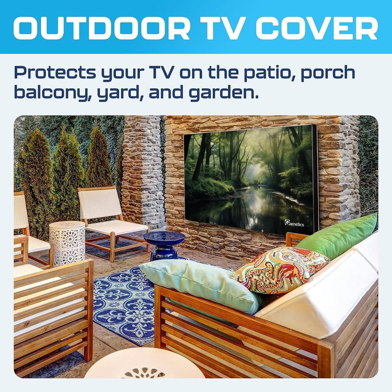 Garnetics Outdoor TV Cover 50 Inch – Waterproof, Weatherproof TV Enclosures with Smart Shield Screen Protectors, Ideal for Outdoor Use, Moving, and Storage - Forest - Image 4
