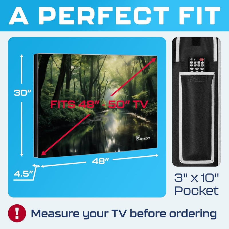 Garnetics Outdoor TV Cover 50 Inch – Waterproof, Weatherproof TV Enclosures with Smart Shield Screen Protectors, Ideal for Outdoor Use, Moving, and Storage - Forest - Image 2